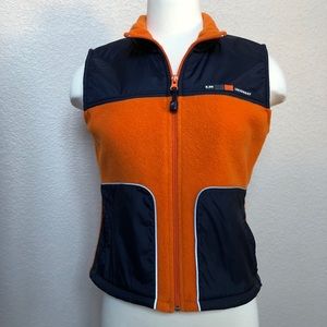 Soft Orange Fleece/Navy Nylon Vest by UNIONBAY